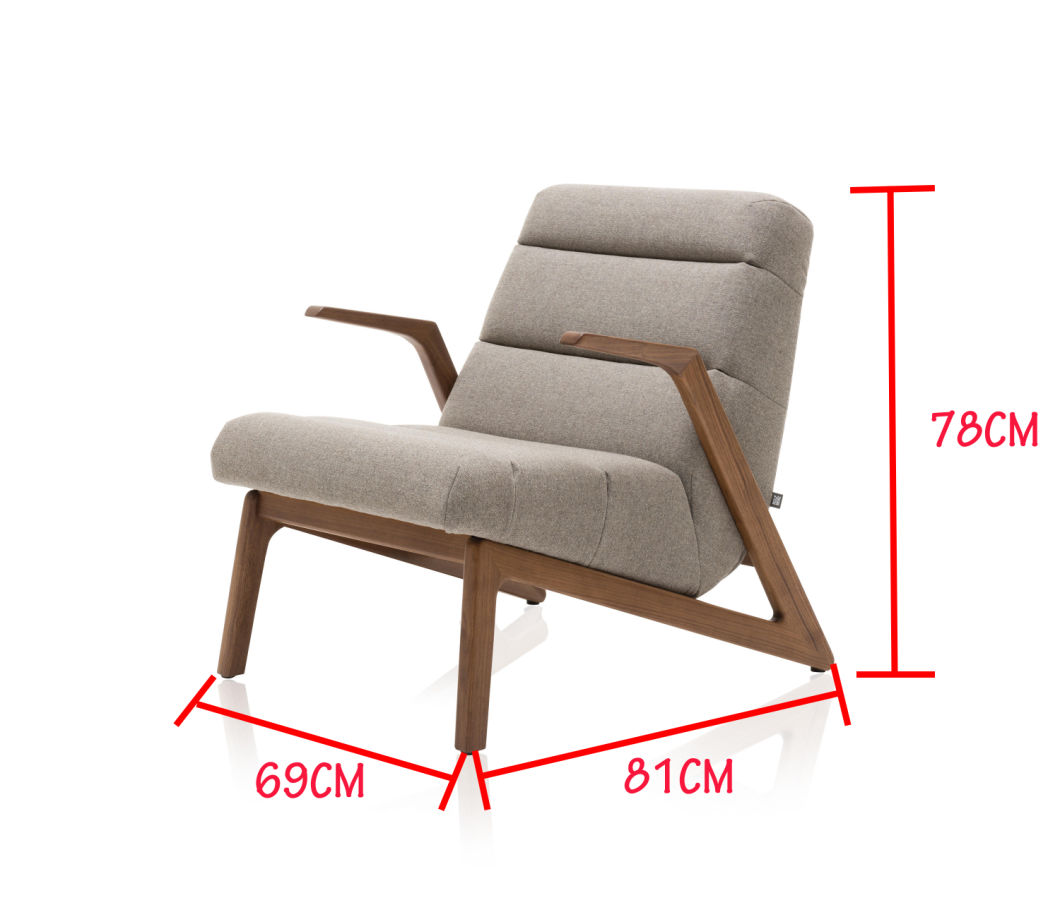 2019 Hot Sale Ash Wood High Density Cushion Armchair