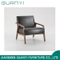 2018 Solid Ash Wood with PU Leather Foam Seat Armchair