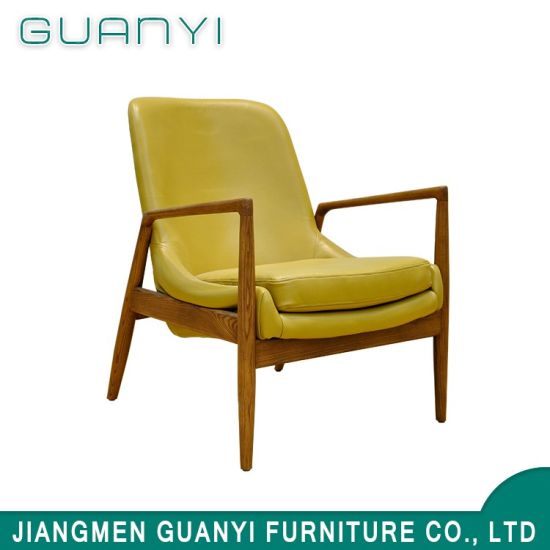 Bedroom Furniture Yellow PU Lounge Armrest Cover Chair