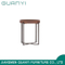 2019 Modern Home Furniture Round Metal Leg Wooden Coffee Table