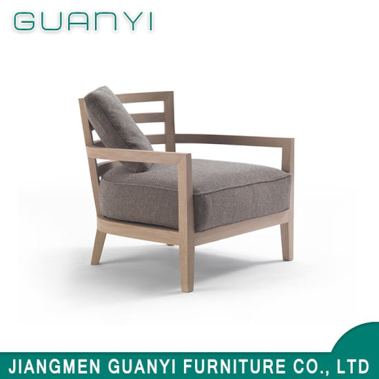 2018 Solid Wood Frame with Cushion Fabric Foam Seat Armchair
