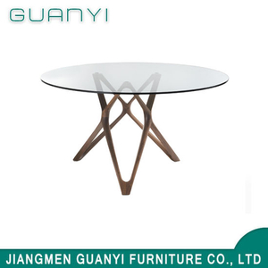 2019 Modern Wooden Furniture Glass Cafe Table