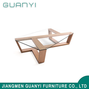 2019 Modern Wooden Furniture Glass Coffee Table