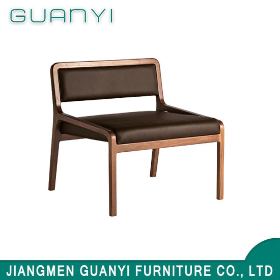 2018 Wooden Base PU Leather Armchair Living Room Hotel Furniture