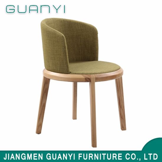 2018 Luxury Fabric High Back Wooden Leg Dining Room Chair