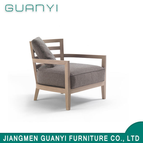 Modern New Design Ash Wood Hotel Armchair with Fabric