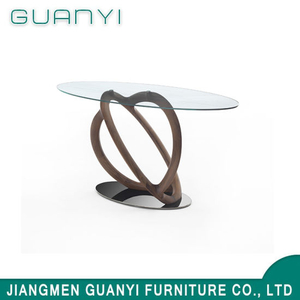 2019 New Round Wooden Glass Dining Sets Restaurant Table