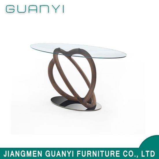 2019 New Round Wooden Glass Dining Sets Restaurant Table
