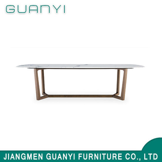 European Marble Wooden Dining Room Table for Sale