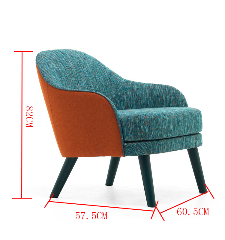 Leisure Solid Wood Leg High Back Seat Armchair House Furniture
