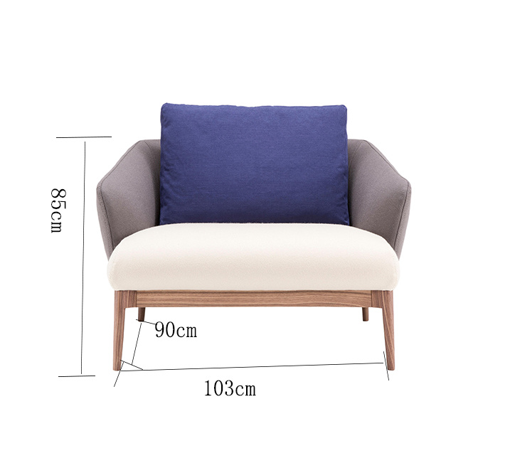 European Style Single Seat Fabric Sofa Home Furniture for Living Room