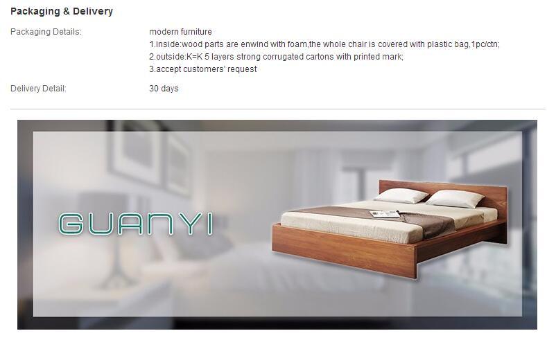 Modern Simple New Design Super King Size of Solid American Wood Floor Craft Double Cot Bed Furniture