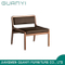 2018 New Modern Black PU Seat Wooden Frame Armchair Hotel Leisure Chair