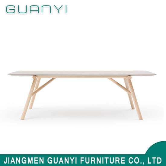 Fashion Solid Ash Wood Retangle Restaurant Furniture Dining Table Square Dining Room Table