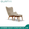 Fashion Solid Ash Wood with Fabric Foam Seat Armchair
