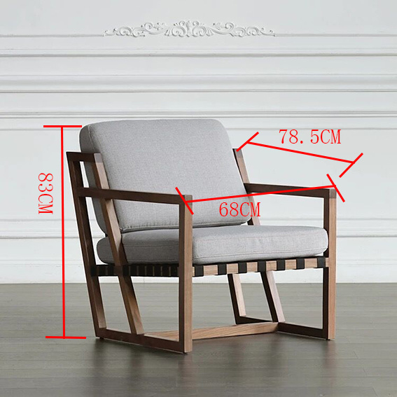 2018 Solid Ash Wood Frame with Fabric Foam Armchair