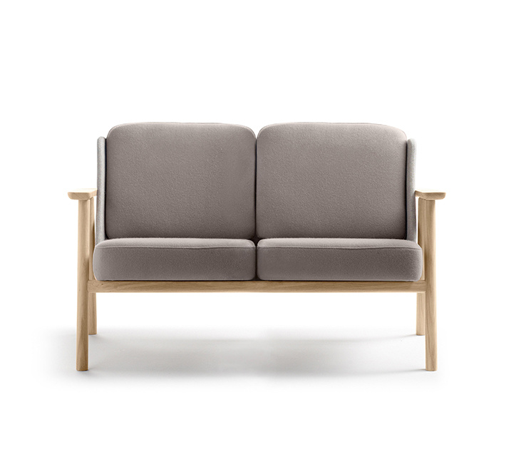 Modern Popular White Elegant Double Sofa with Wood Leg for Living Room Home Furniture Sofa