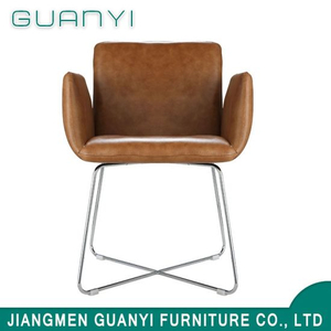Modern Leisure PU Leather Seat Chormed Legs Chair Household Furniture