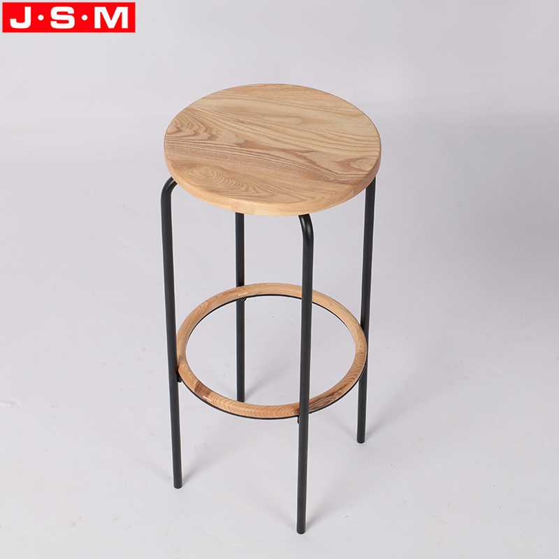 American Ash Wood Top, Metal with Powder Coating High Chair Stools High Chair For Bar Table