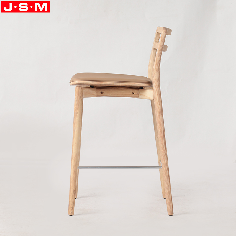 Nordic Modern Luxury Stool Wooden Chair Sets Leather Bar Chair