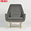 Modern Retro Wood Balcony Bedroom Upholstered Recliner Leisure Chair For Home