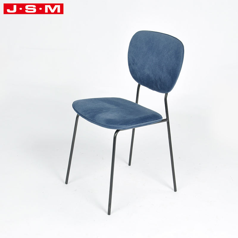 Modern Elegant Wooden Frame Blue Velvet Elegant Wood Walnut Restaurant Simple Dining Chair