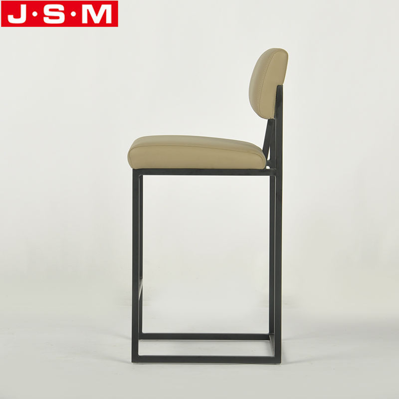 Hot Sale Elegant Design Metal Base Upholstery Solid Wood Bar Chair
