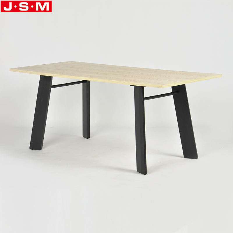 Ash Timber Base Wooden Restaurant Veneer Table Top Dining Room Table