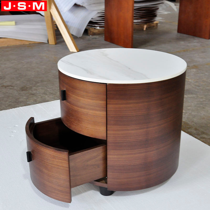 Round Home Furniture Bedroom Small Rock Slab Table Top Bedside Table Nightstand