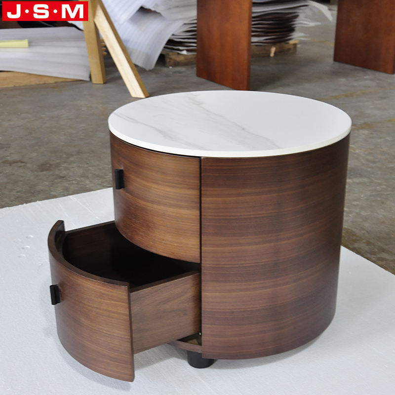 Round Home Furniture Bedroom Small Rock Slab Table Top Bedside Table Nightstand