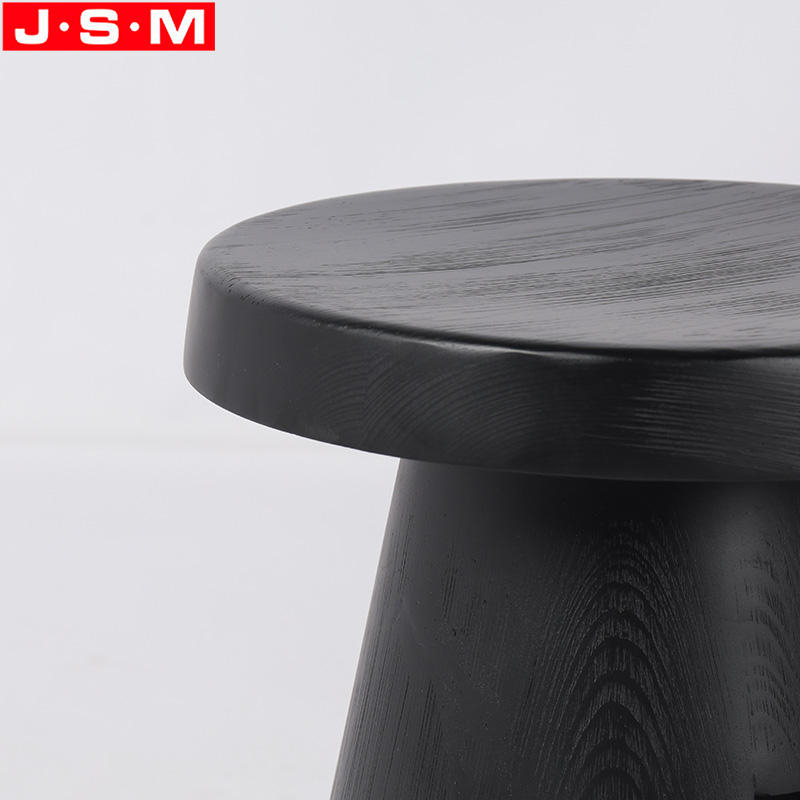 Modern Homemade Living Room Center Black Wooden Round Side Table