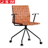 Luxury Executive Staff Training Brown Swivel Office Chairs For Caster Wheel 