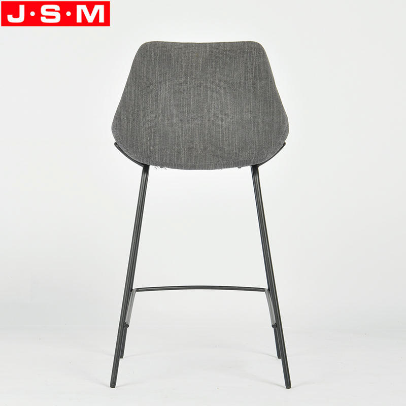 Vintage Kitchen Outdoor Counter High Metal Leg Black Upholstered Bar Stool