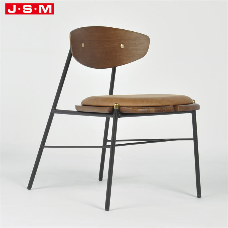Wholesale Living Room Wabi-Sabi Leisure Style Leather Cover Metal Frame Armchair