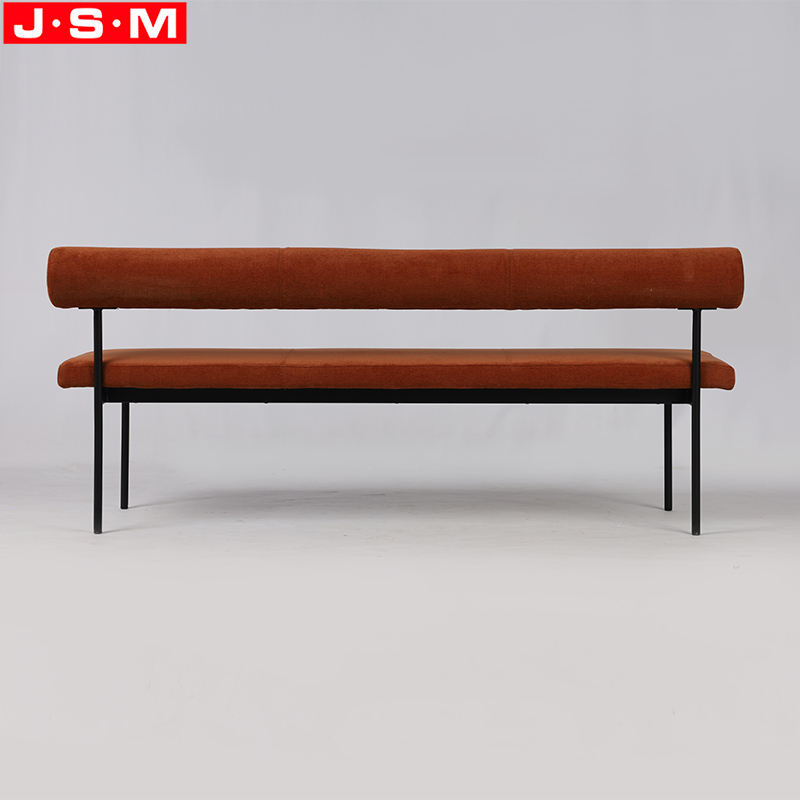 L Shape Long Chair PU Livingroom Metal Legs Restaurant Bench Chairs