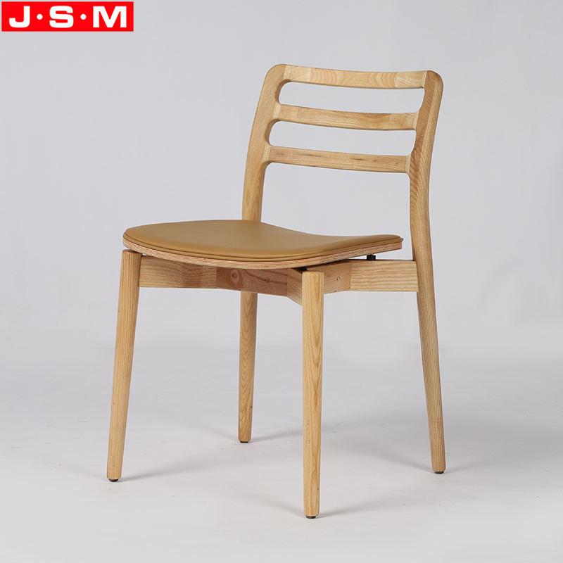 Modern Dining Furniture Cushion Seat Chairs Dining Ash Timber Frame Dining Chair Without Armrests