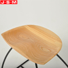 Good Quality Ash Timber Top Metal Frame Backless Single Seat Stools