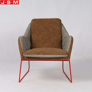 Classic Style Bedroom Arm Chair Moveable Cushion Seat Armchair With Metal Leg