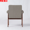 Fabric Coffee Shop Upholstered Armchair Wooden Frame Dining Chair