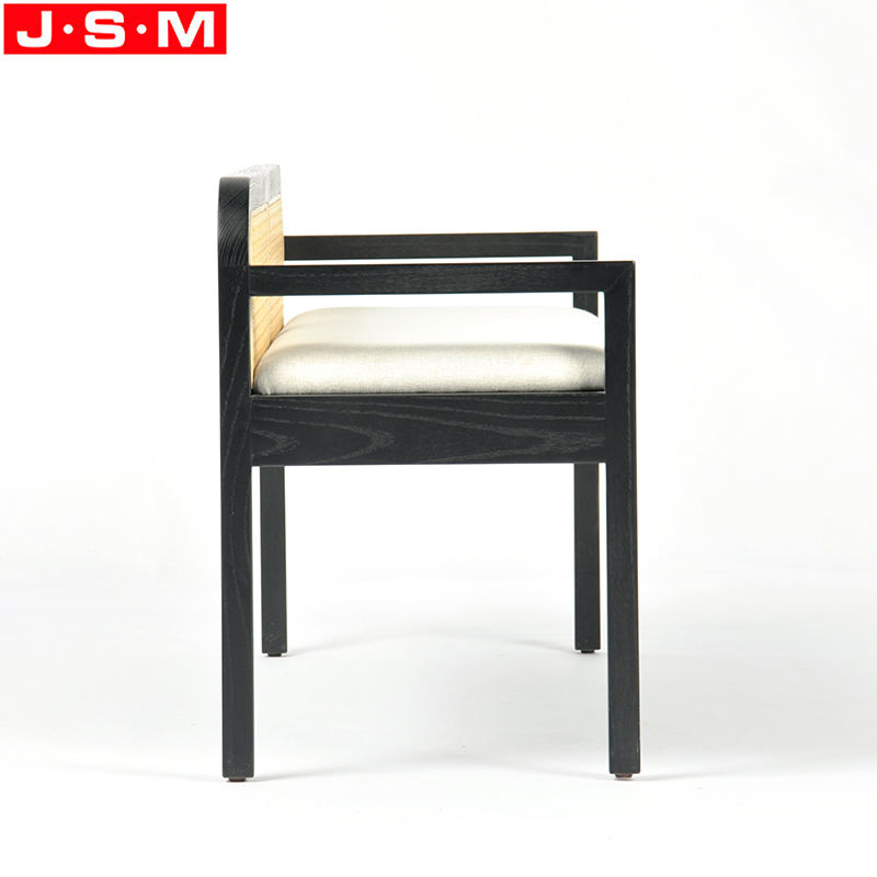 Plastic Rattan Back Chair Cushion Seat Long Benches Chair With Arm