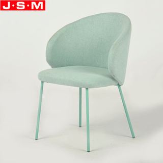 High Quality Wooden One Seat Light Green Low Back Metal Base Dining Chair
