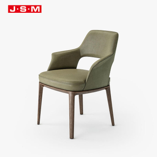 High End Modern Dining Chair Luxury Fabric Dining Chair With Wooden Legs