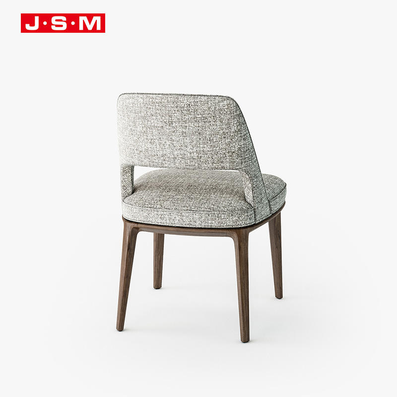 High End Modern Dining Chair Luxury Fabric Dining Chair With Wooden Legs