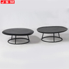 Customized Color And Size Coffee Table Metal Leg Buff Veneer Top Tea Table