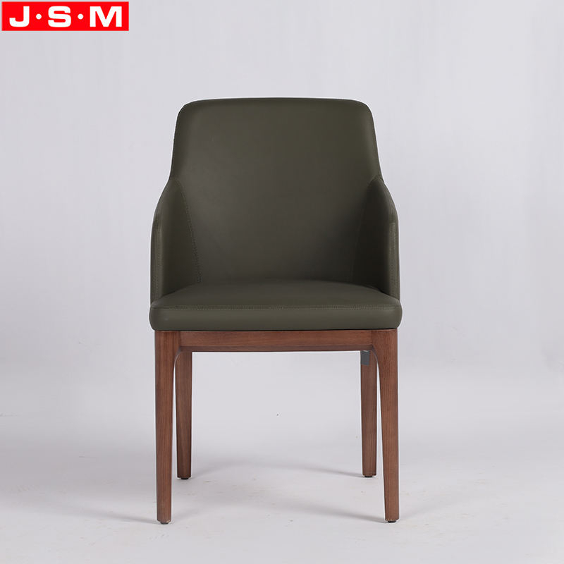 Private Label Dining Chair Fabric Pu Upholstery Ash Frame Dining Chair