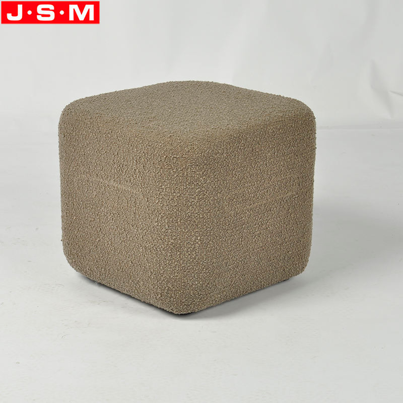 Upholstered Space Saving Tufted Square Stool Footrest Footstool Ottoman With Wooden Frame