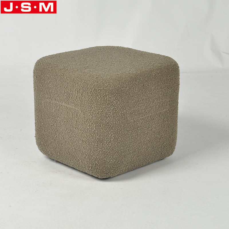 Upholstered Space Saving Tufted Square Stool Footrest Footstool Ottoman With Wooden Frame