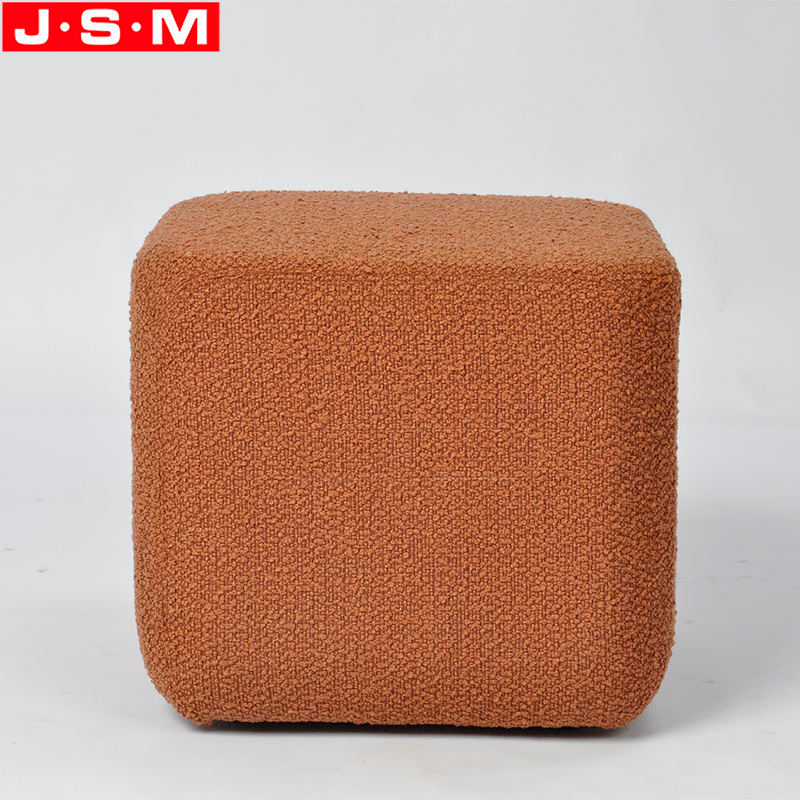Upholstered Space Saving Tufted Square Stool Footrest Footstool Ottoman With Wooden Frame