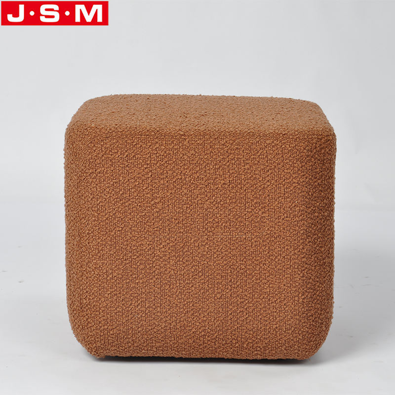 Upholstered Space Saving Tufted Square Stool Footrest Footstool Ottoman With Wooden Frame