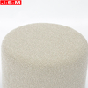 Custom Color Wooden Frame Ottoman Stool Foam And Fabric Round Pouf Ottoman